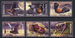 ROMANIA 2006  Bats Set Of 6 MNH / **.  Michel 6105-10 - Unused Stamps