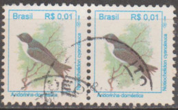 Brasil -1-7-1994 -  Pássaros Urbanos - Padrão Real - R$    0,01, Andorinha,  (PAR)  (o)  RHM Nº 710 - Oblitérés