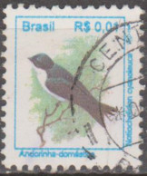 Brasil -1-7-1994 -  Pássaros Urbanos - Padrão Real - R$    0,01, Andorinha,    (o)  RHM Nº 710 - Used Stamps