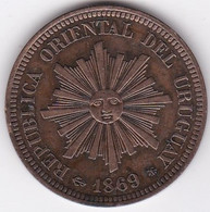 Uruguay 2 Centesimos 1869 A Paris , En Bronze , KM# 12 SUP/XF +++ - Uruguay