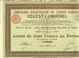 1936 CIE D ELECTRICITE DE L OUEST  PARISIEN OUEST LUMIERE PARIS - Electricité & Gaz