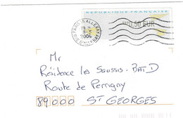 Vignette D'affranchissement Sur Lettre " AVIONS EN PAPIER 0,50 € " Datée PARIS 15 ALLERAY 08/03/2004 - 2000 « Avions En Papier »