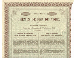 RARE Obligation De 500 Frs 1875 EMISSION  3 % EMPRUNT  CHEMIN DE FER DU NORD - Bahnwesen & Tramways