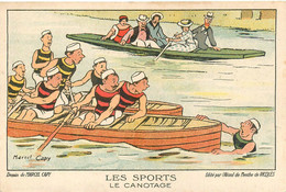 AVIRON - CANOTAGE - SPORT - ILLUSTRATEUR; Marcel CAPY - CARTE ANCIENNE - PUB RICQULES -TRES BON ETAT - Aviron