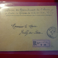 LETTRE RECOMMANDE BAR SUR SEINE SERVICE DU RAVITAILLEMENT DE L ARMEE - Brieven En Documenten