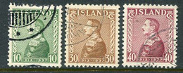 ICELAND  1937 25th Anniversary Of Regency Used.  Michel 187-189 - Gebruikt