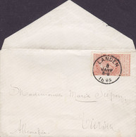 Belgium LANDEN 1895 'Petite' Cover Lettre VIERSEN North Rhine-Westphalia (Arr.) Germany (2 Scans) - 1893-1900 Fine Barbe