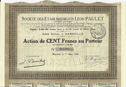 F.11085 1920  Rare Sté ETABLISSEMENTS LEON Paulet AUTOMOBILES Marseille COTATON 25 EUROS V.REFERENCES - Auto's