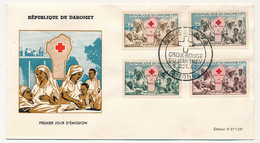 DAHOMEY - 1 Enveloppe FDC - 4 Valeurs "Croix Rouge" 5 Oct 1962 - Cotonou - Bénin – Dahomey (1960-...)