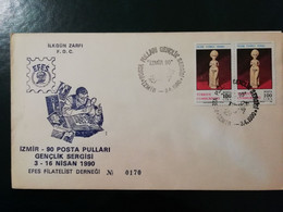 1990 Izmir' 90 Youths Postal Stamps Philatelic Exhibition, Efes Philatelists Society - Storia Postale