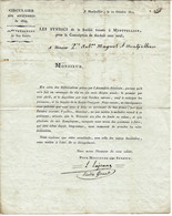 RARE CIRCULAIRE AUX SOCIETE SYNDICS SOCIETE POUR LA CONSCRIPTION SERVICE MILITAIRE 1812 MONTPELLIER B.E.V.SCANS - Historische Documenten