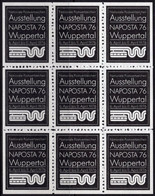 DEUTSCHLAND : Block Mit 9 Cinderellas : @§* Nationale Postwertzeichen AUSSTELLUNG NAPOSTA WUPPERTAL - April 1976 *§@ - R- & V- Vignetten