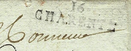 LAC 1807 De Bonne Fontaine Marque Postale 16 CHARENTE Pour St Jean D’Angely  Debonnegens Prés. Du Tribunal TEXTE FAMILLE - 1801-1848: Vorläufer XIX