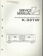 Service Manual Lux - Auto Reverse Double Cassette Deck K - 331 W - Televisione