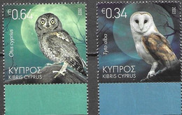 CYPRUS, 2022, MNH, BIRDS, OWLS, 2v - Owls