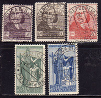 REPUBBLICA DI SAN MARINO 1924 GARIBALDI  SERIE COMPLETA COMPLETE SET USATA USED OBLITERE' - Gebruikt