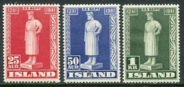 ICELAND  1941Snorri Sturluson 700th Anniversary MNH / **.  Michel 223-25 - Neufs