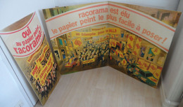 Lot 2 Panneaux Cartonnés Papier Peint Racorama Années 60 - Targhe Di Cartone