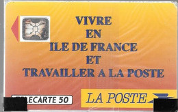 CARTE²-PUBLIC-F-136A.550-1990-50U-SC4An-Trou 6-LA POSTE-Ile De France-5Stylet 21650-NSB-TBE-RARE - 1990
