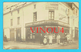 Carte Photo CHANTONNAY Commerce F DOUTEAU Epicerie Vins Spiritueux Liqueurs Parfumerie Librairie 85 Vendée Triporteur - Chantonnay