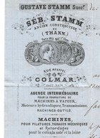 1866 STAMM CONSTRUCTEUR MACHINES  VAPEUR FILATURES THANN & COLMAR - 1800 – 1899