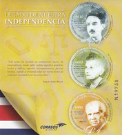 2020 Costa Rica Legacy Of Independence Law Justice Suffragette  Miniature Sheet Of 3 MNH - Costa Rica