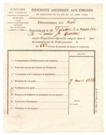 Bordereau Indemnité Accordée Aux émigrés Ministère Des Finances Le 7 Mars 1828 - Sin Clasificación