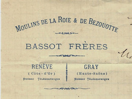 MEUNERIE1876 MOULINS DE LA ROIE ET DE BEZOUOTTE BASSOT FRERES RENEVE COTE D OR & GRAY HAUTE SAONE B.E. V. HISTORIQUE - 1900 – 1949