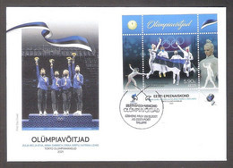 Estonian Women's Epee Team - Olympic Winner  2021 Estonia  Sheet FDC Mi BL55 - Summer 2020: Tokyo