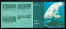 BÉLUGA; Conservation Habitats Fauniques QUÉBEC 1994 Wildlife Habitat Conservation, WHITE WHALE (8453) - Local, Strike, Seals & Cinderellas