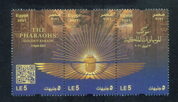 EGYPT 2021 THE PHARAOHS GOLDEN PARADE 3 STAMPS IN MINT MNH (**) - Usados