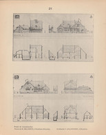 Fiche Sur Papier Cartoné De La Reconstruction Rurale - Reconstruction Ferme De M. Gillaerts à Houthem ( Vilvoorde ) - 1 - Historische Documenten