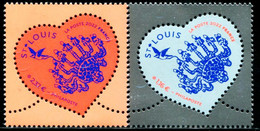 XH0347 France 2022 Valentine's Day Love Chandelier 2V MNH - Unused Stamps