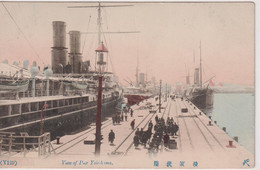 JAPAN -  View Of  YOKOHAMA (Port) - Superb Shipping Scene - Steamships Armand Behie & Prinz Waldemas (?) - Yokohama