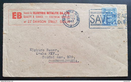 Irland 1947, Brief DUBLIN Gelaufen Tschechoslowakei - Briefe U. Dokumente
