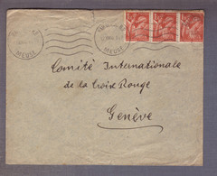 Lettre Exp. Interné Au Camp D'Ecrouves ʘ Bar Le Duc 12.12.1944 -> CICR Genève (CH) - 1921-1960: Modern Period
