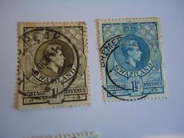 SWAZILAND 2 USED STAMPS KINGS POSMARK PREMERSP  1941 - Swaziland (1968-...)