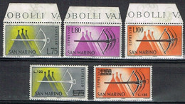 ST MAR 10 - SAINT MARIN Expresse N° 25/29 Neufs** Tir à L'arc - Express Letter Stamps