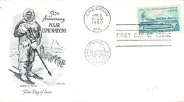 USA - FDC 1959 ARCTIC EXPLORATION Mi #751 / ZO86 - 1951-1960