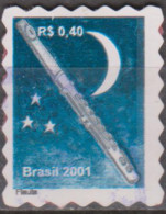 Brasil - 20-09-2001 -  Série Instrumentos Musicais Percê Em Onda  0,40, Flauta  (o)  RHM Nº 807 - Usados