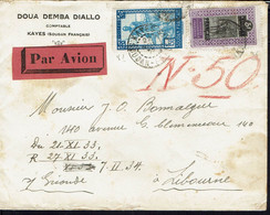 Soudan - Affranchissement N° 36 Et 81 Sur Enveloppe De Kayes Du 22/11/1933 Pour Libourne (Fr) B/TB - - Storia Postale