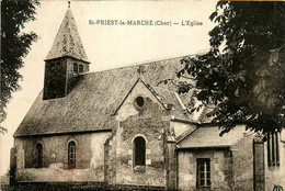 St Priest La Marche * Vue Sur L'église Du Village - Autres & Non Classés