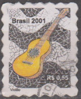 Brasil - 20-09-2001 -  Série Instrumentos Musicais Percê Em Onda  0,55, Violão  (o)  RHM Nº 809 - Gebraucht