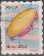 Brasil - 2002 -  Série Instrumentos Musicais Percê Em Onda  0,50, Pandeiro   (o)  RHM Nº 824 - Gebruikt