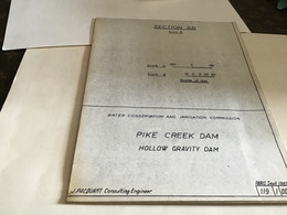 Plan  1967 Barrage Barrages Pike Creek Damsite  Site Sydney ? Engineering Geological Interprétation - Travaux Publics