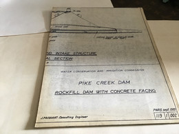 Plan  1967 Barrage Barrages Pike Creek Damsite  Site Sydney ? Engineering Geological Interprétation - Travaux Publics