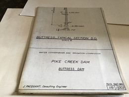 Plan  1969 Barrage Barrages Pike Creek Damsite  Site Sydney ? Engineering Geological Interprétation - Travaux Publics