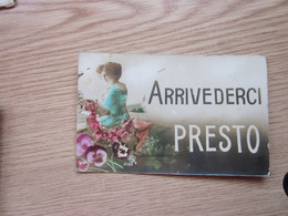 Arrivederci Presto Fashion Girl Women Old Postcards - Mode