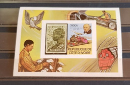 COTE D'IVOIRE SIR ROWLAND HILL BLOCK IMPERFORED MNH - Rowland Hill