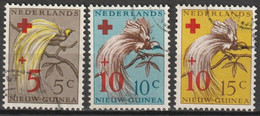Nederlands Nieuw Guinea 1955, Rode Kruis, Red Cross - Birds, Oiseaux, Paradijsvogels NVPH 38-40  Gestempeld/canceled/obl - Nederlands Nieuw-Guinea